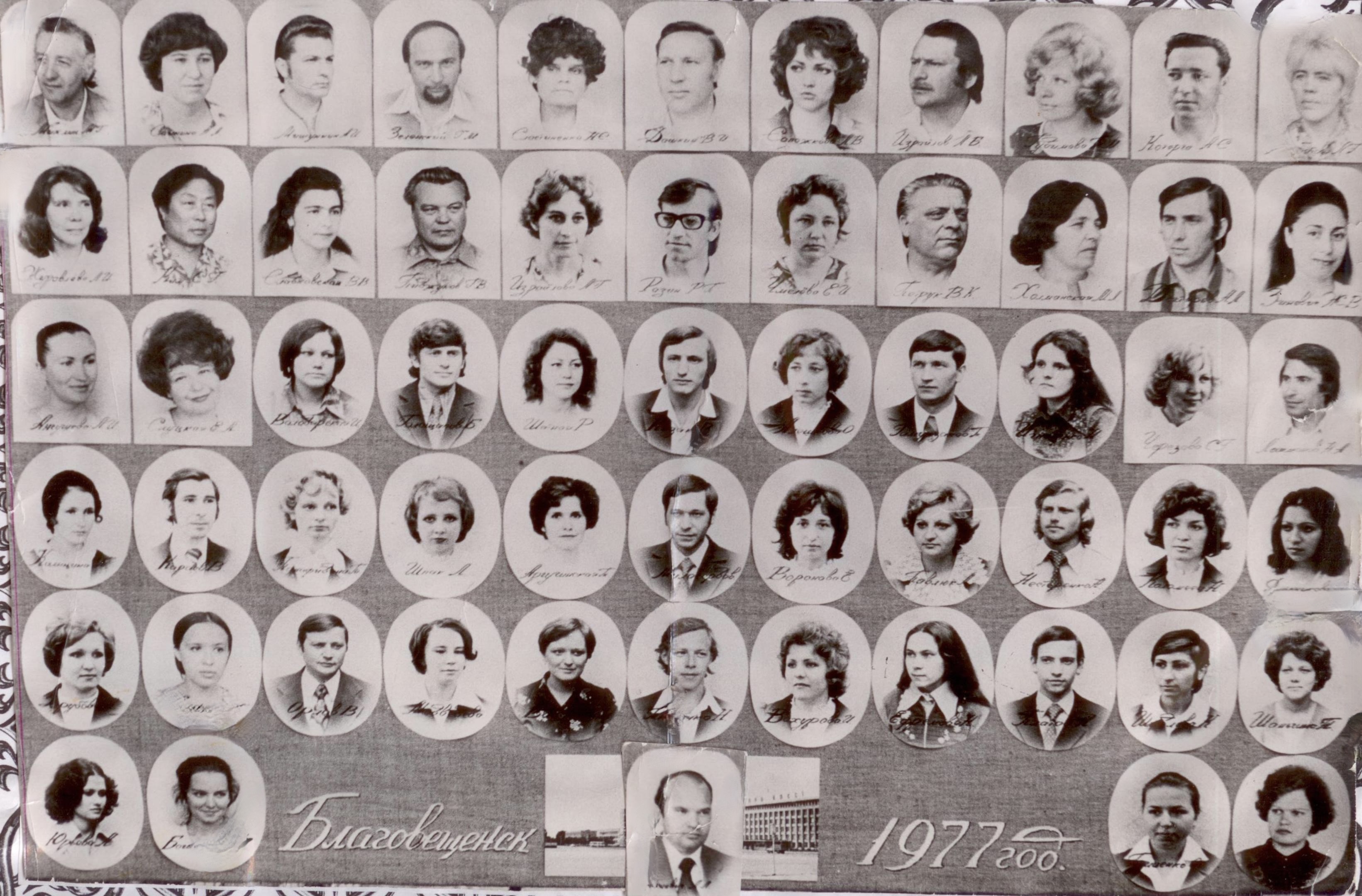 Студенты и преподаватели училища, 1977 год